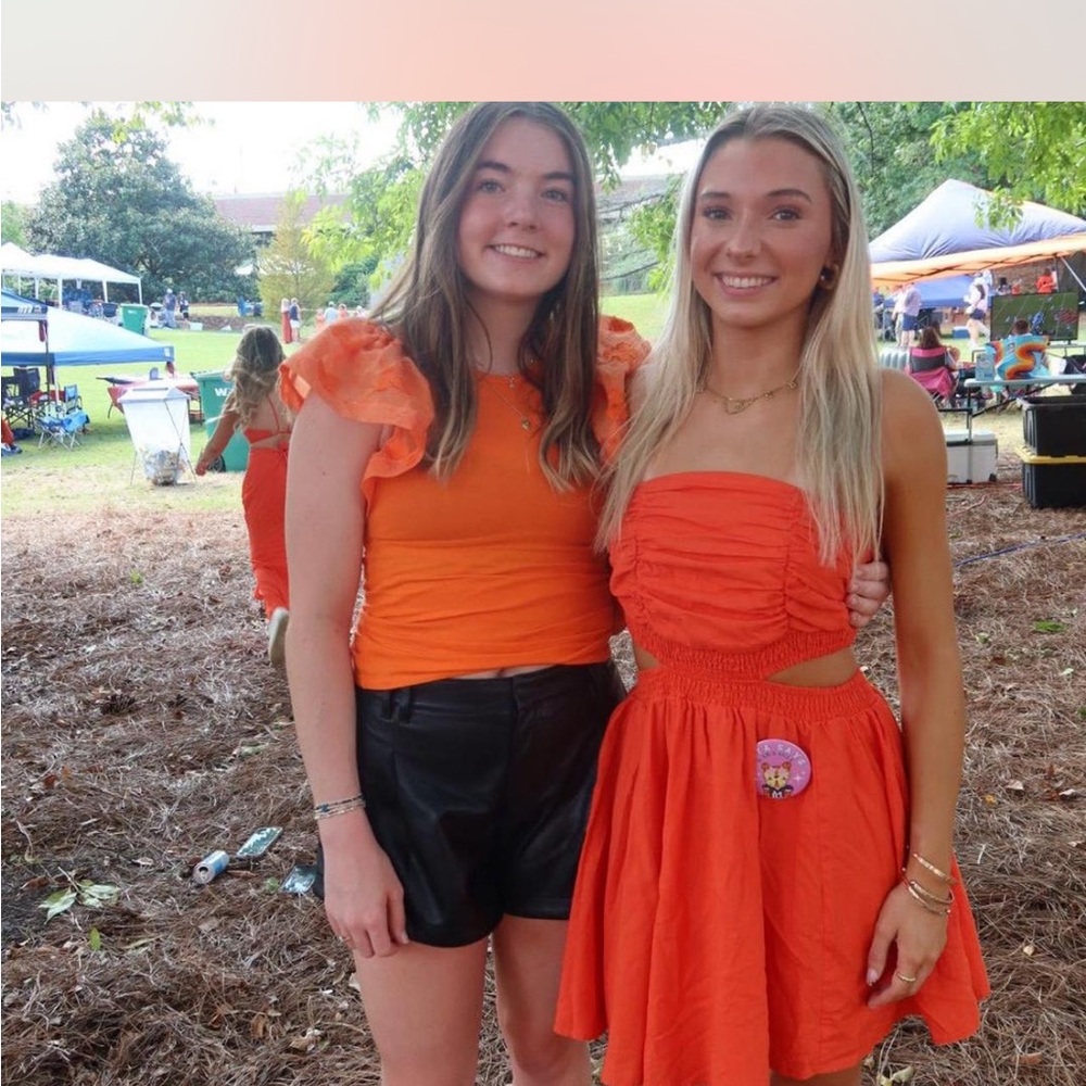 Orange Ruffled Dress and Top